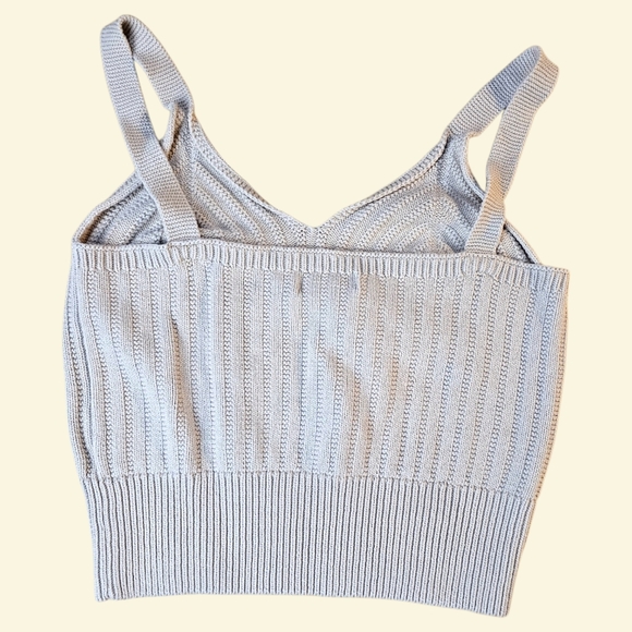 🌼4/$30 Streetwear Society Cropped Knit Tank Top Ivory Beige XL ✨ - Picture 5 of 9